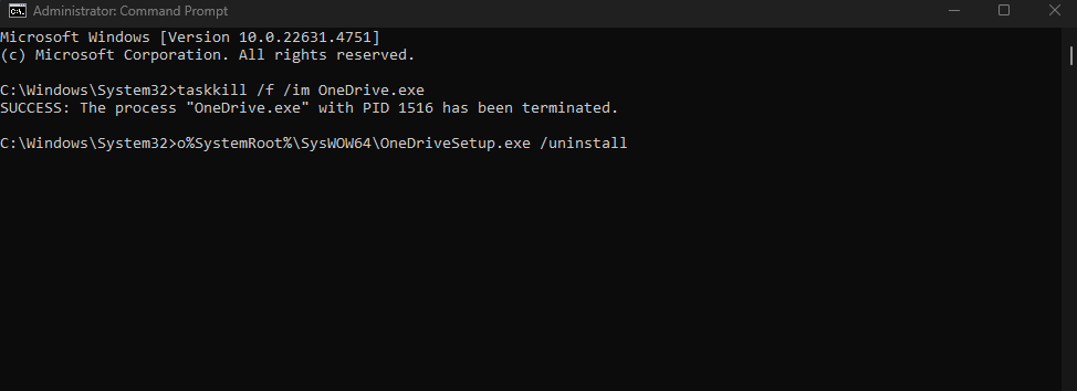 Uninstall OneDrive from Windows